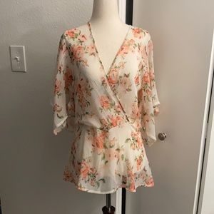 DownEast Sheer Floral Top
